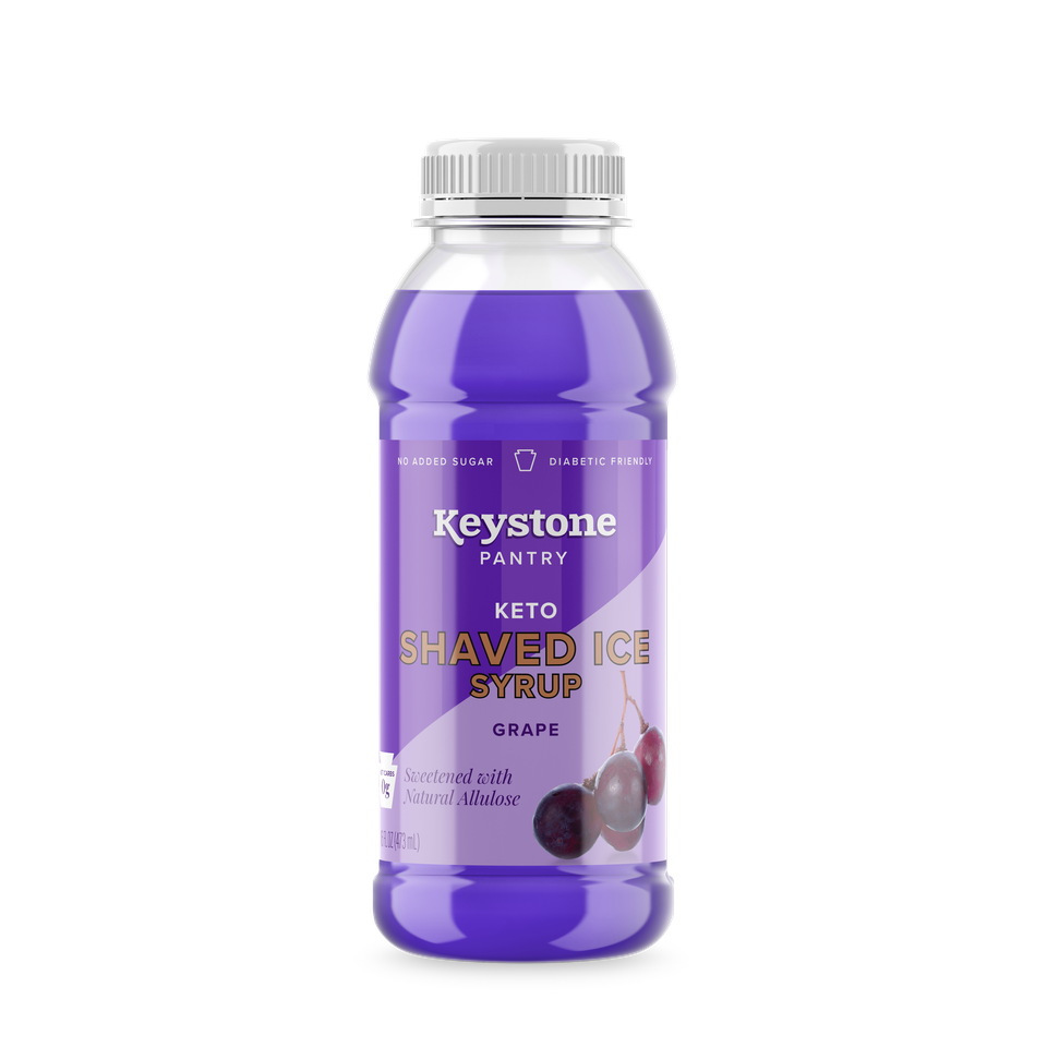 Keystone Pantry Keto Shaved Ice Syrup Grape Zero Net Carbs 2 pack