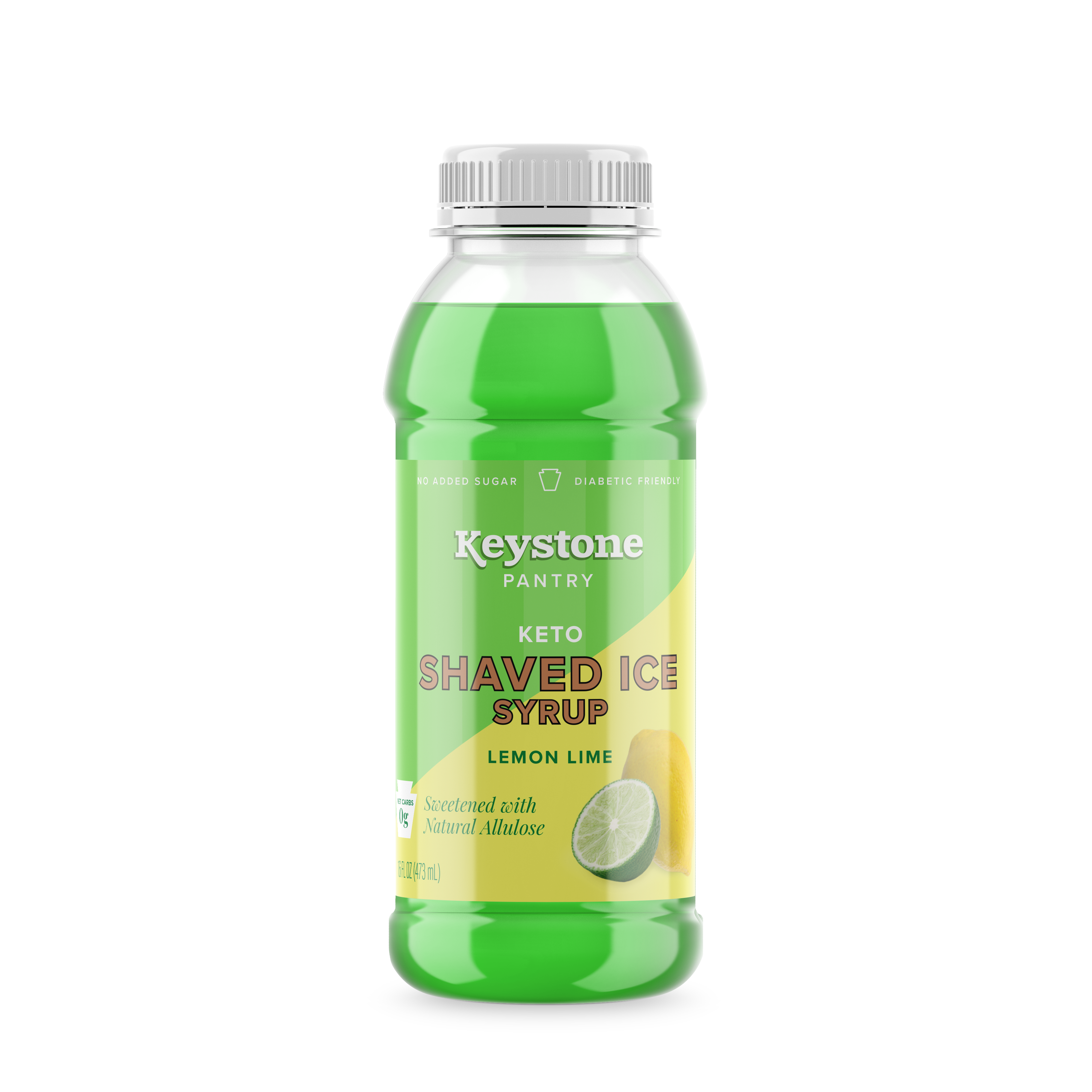 Keystone Pantry Keto Shaved Ice Syrup Lemon Lime with Natural Allulose 2pk