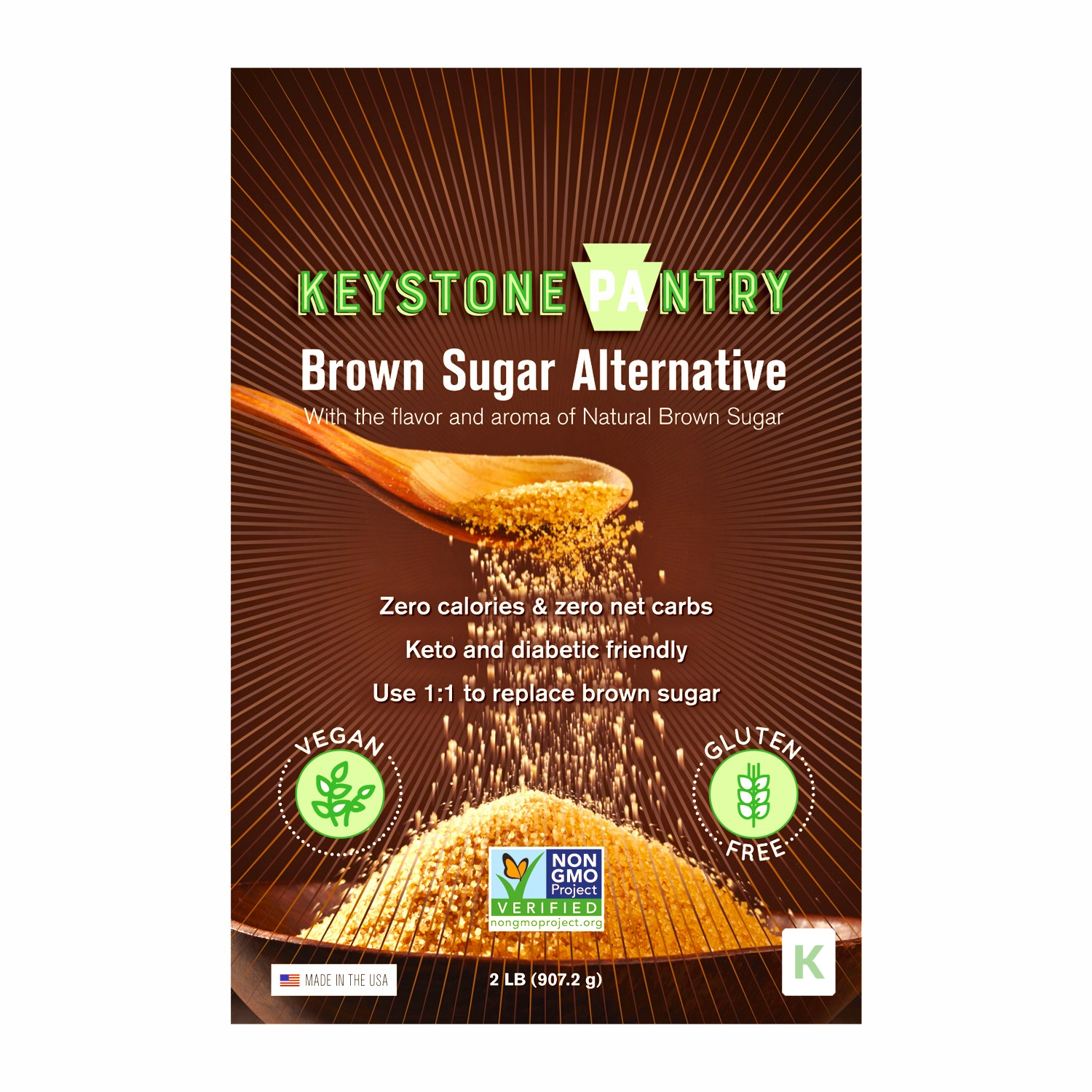 Keystone Pantry Sugar-Free Brown Sugar Substitute 2lb bag