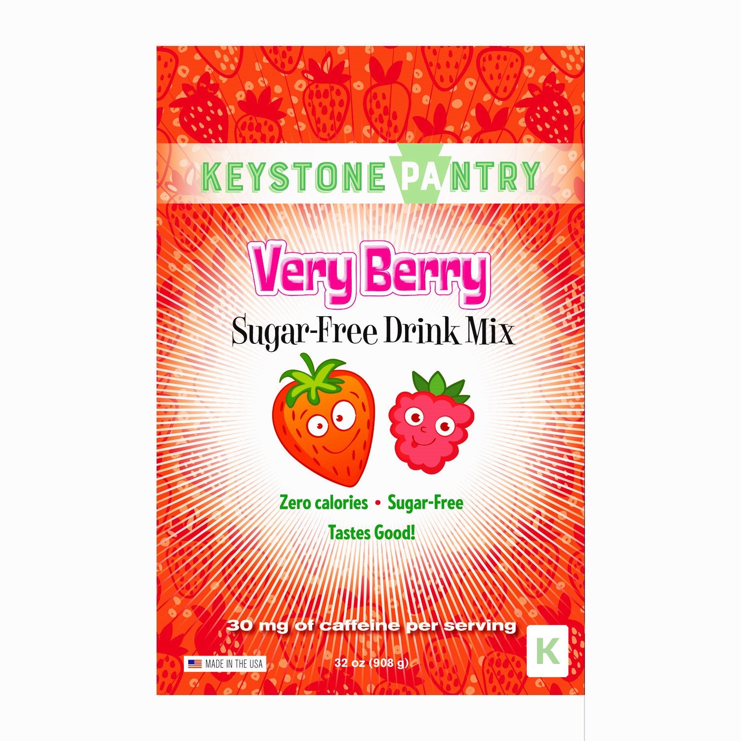 Delicious Sugar-Free Keto Drink Mix Very Berry Zero Calories