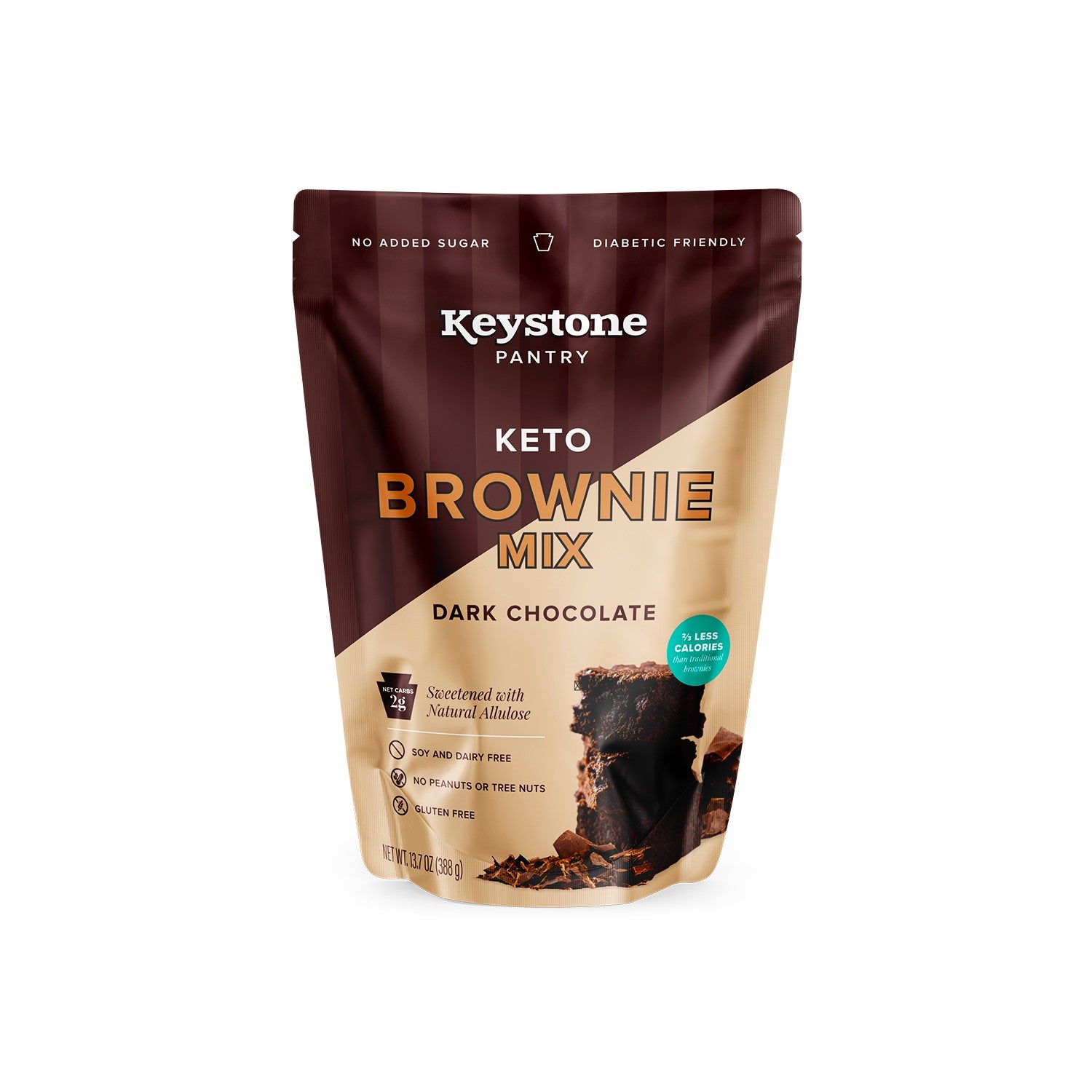 Keystone Pantry Keto Brownie Mix-Gluten-Free, Dairy-Free, Zero Sugar