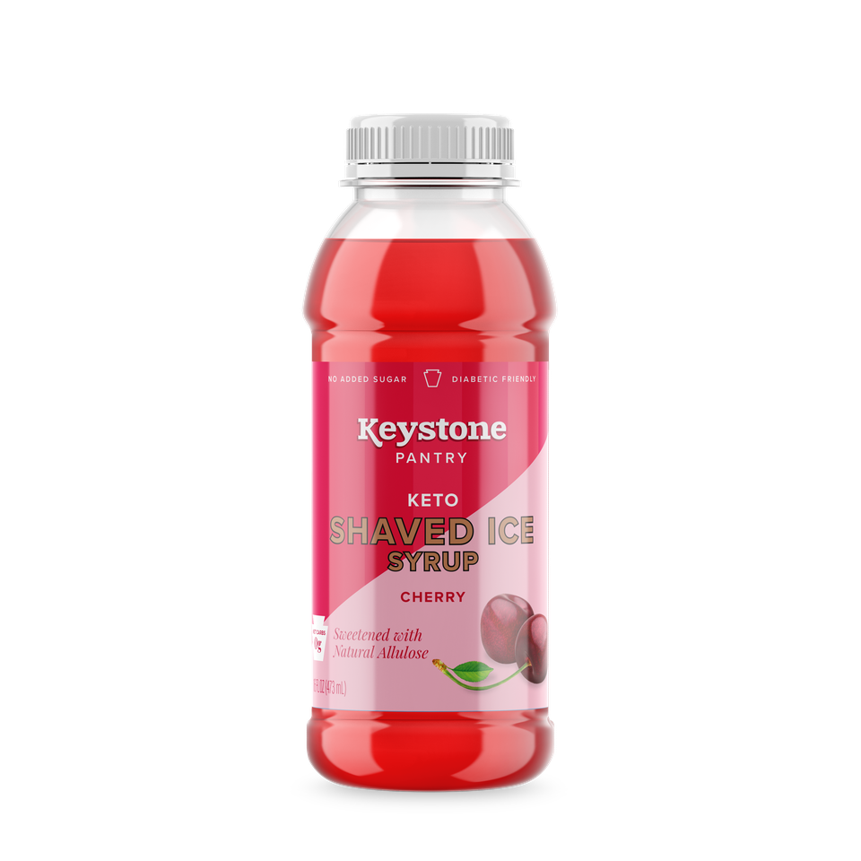 Keystone Pantry Keto Shaved Ice Syrup Cherry Sweetened with Allulose 2pk