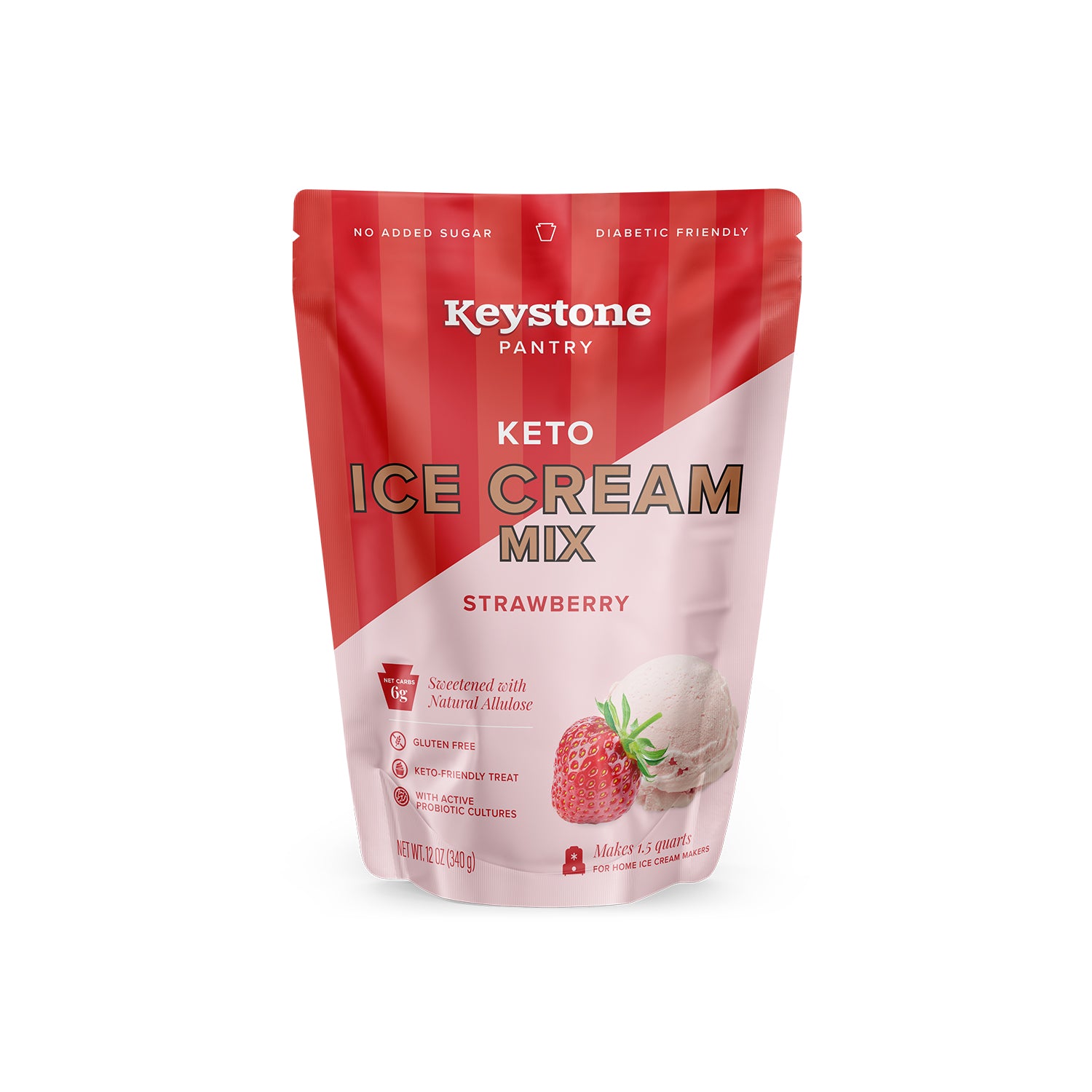 Keystone Pantry Strawberry Ice Cream Mix is the Perfect Diabetic and Keto Friendly Treat 